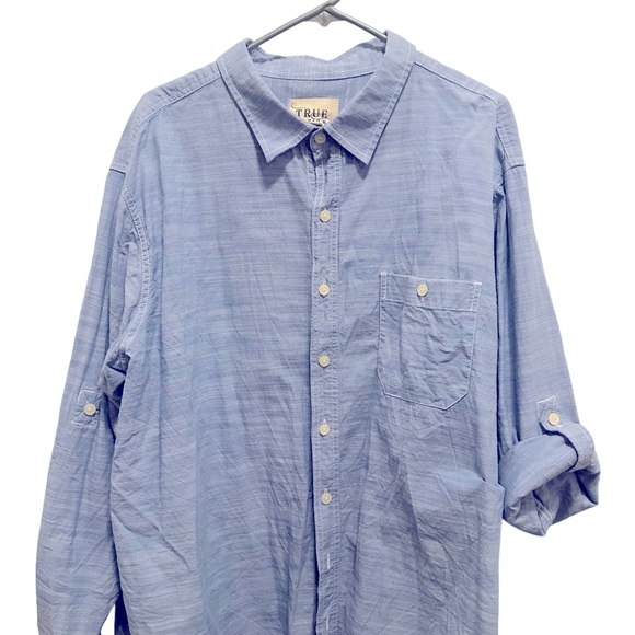 Men’s Big & Tall True Nation Tab Sleeve Button Down Light Blue Size 2XL - Picture 5 of 14